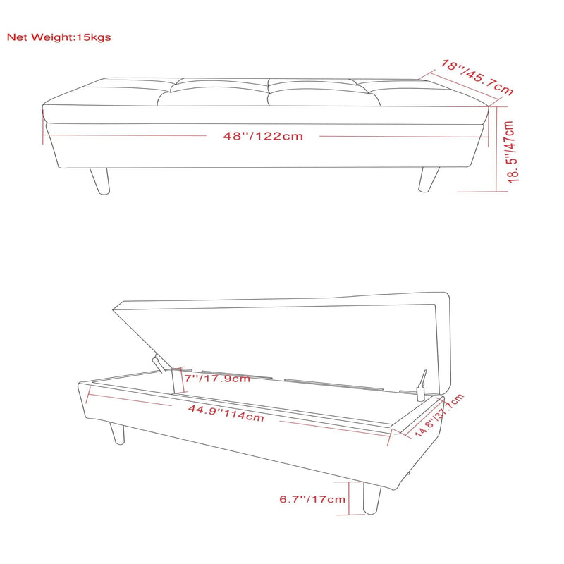 Shay - Large Square Coffee Table Storage Ottoman Mid-Century Style by Unique Piece Furniture