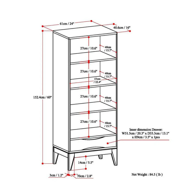 Harper - Bookcase With Storage - Walnut Brown by Unique Piece Furniture