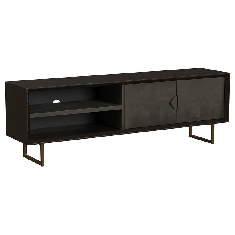 Marsden 2-door Mango Wood 70-inch TV Stand Charcoal Black by Unique Piece Furniture