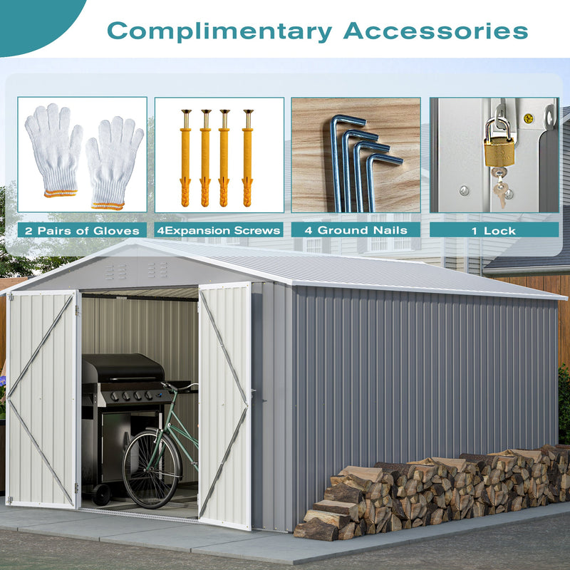 10 x 12 ft. Outdoor Storage Shed with Floor Frame Kit by HouseOfZazla