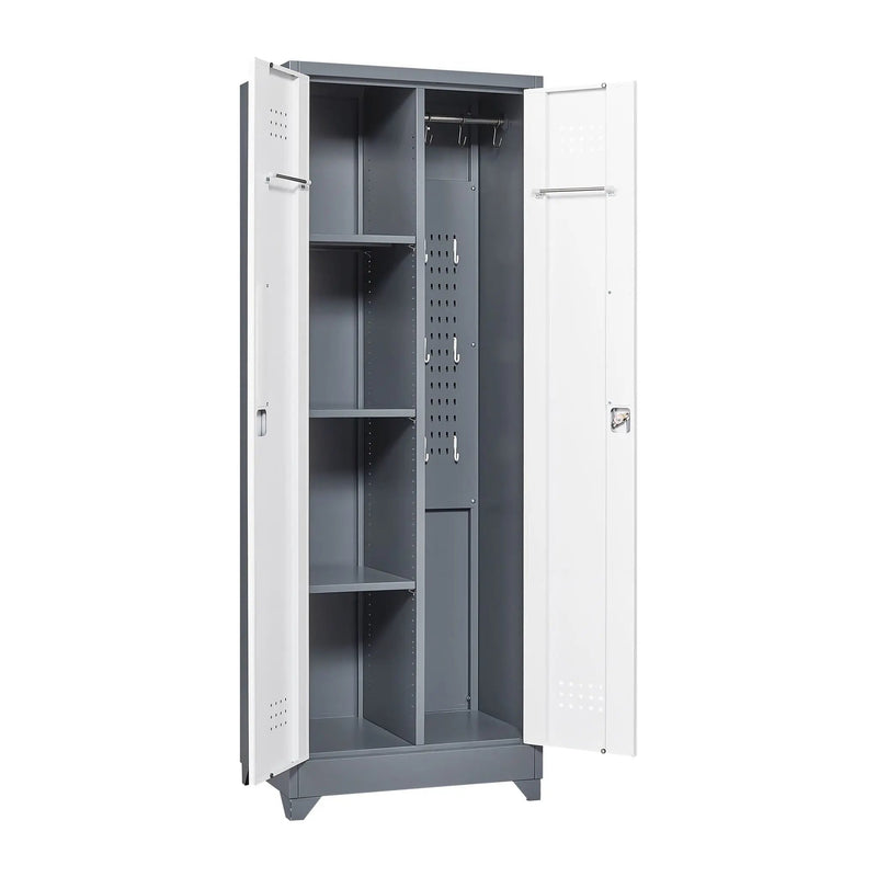 Lockers With Locking Doors, Adjustable Shelves, High Broom Tool Storage Cabinet by HouseOfZazla
