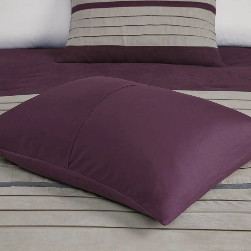 7 Piece Purple Faux Suede Comforter Set Full by HouseOfZazla