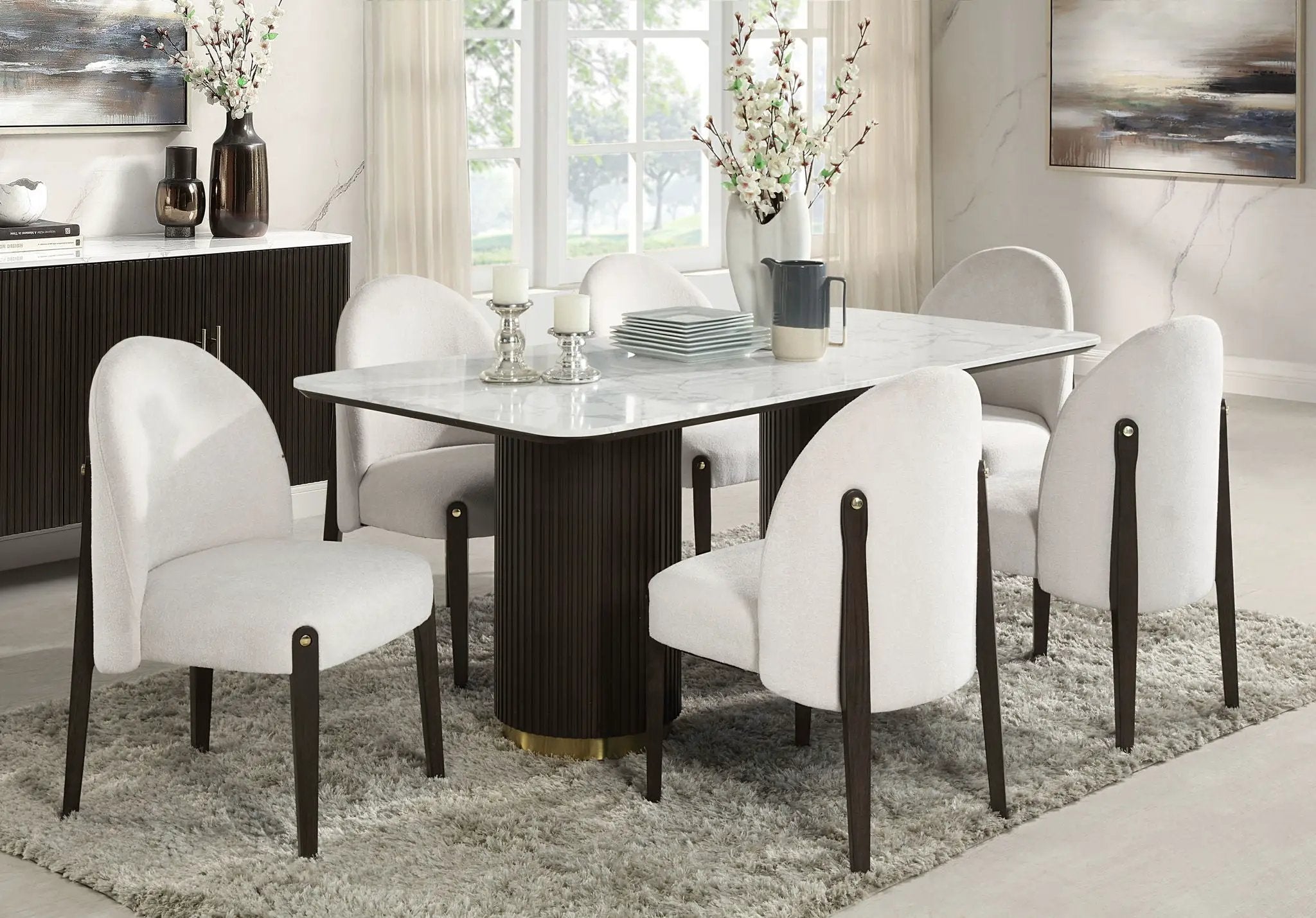 Clayten - Engineered Marble Top Dining Table - Marble by Unique Piece Furniture