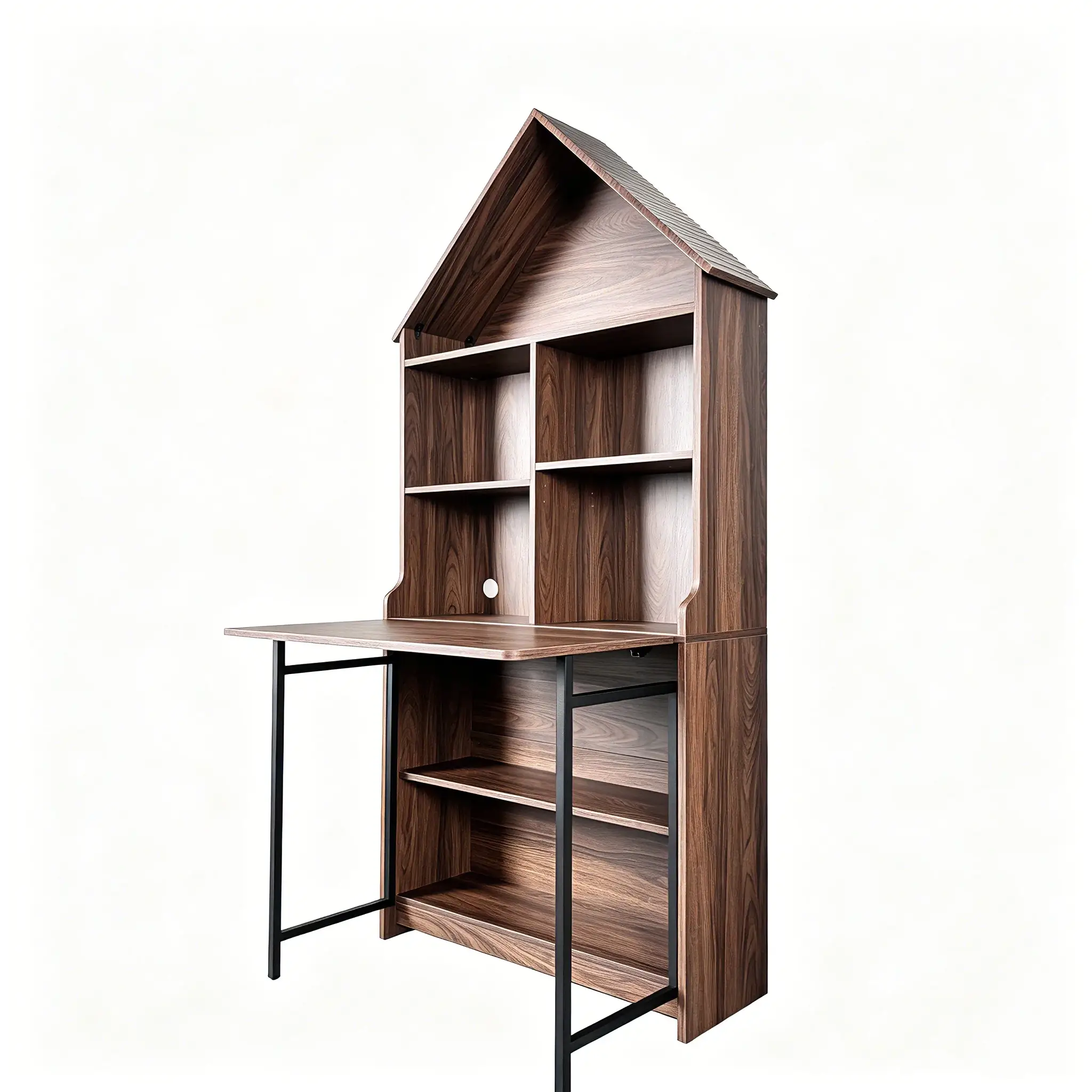 Folding Craft Desk with Storage Shelves by HouseOfZazla