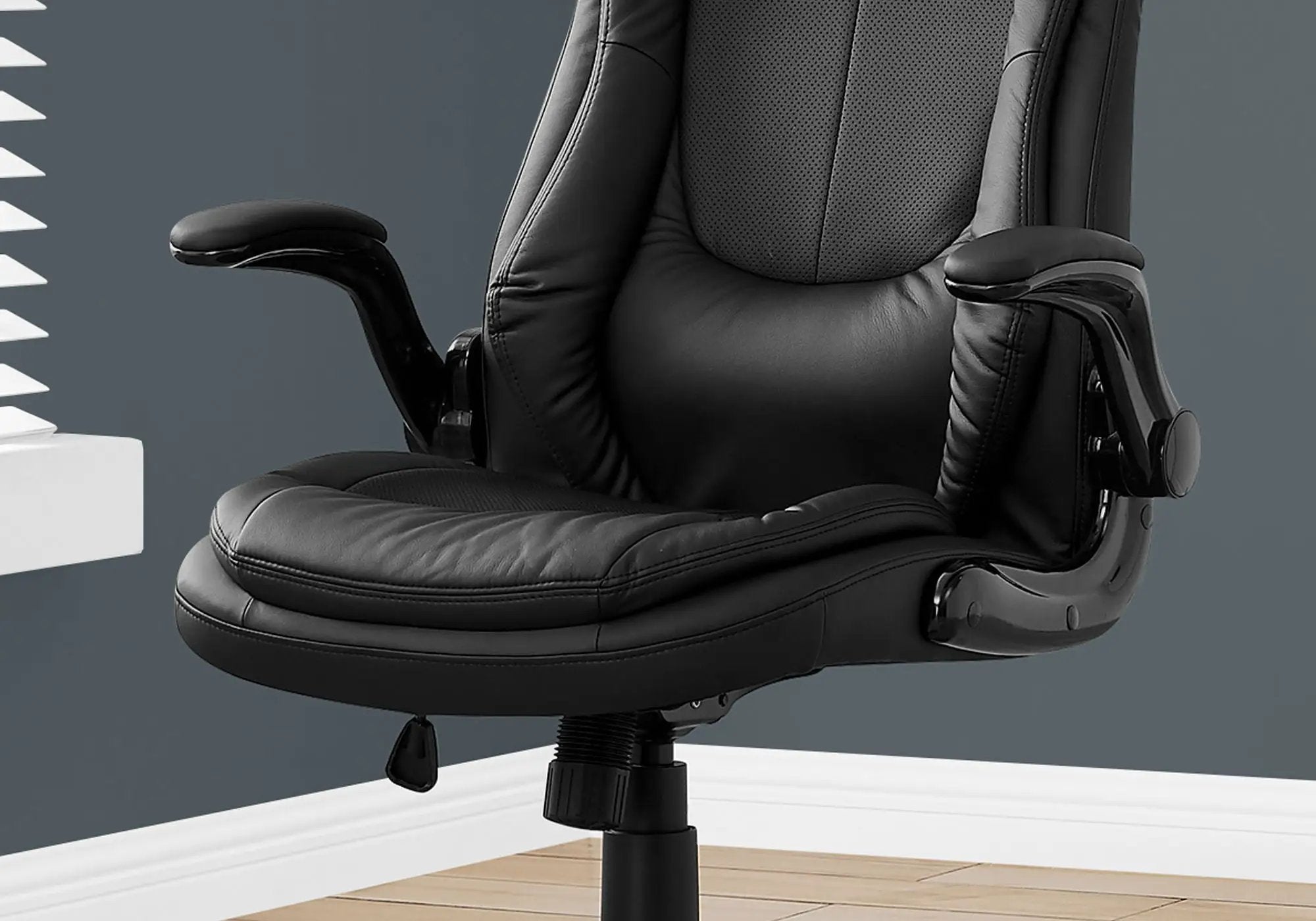 Office Chair, Adjustable Height, Swivel, Ergonomic, Armrests, Contemporary & Modern - Black by HouseOfZazla