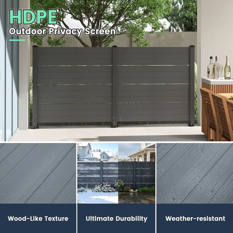 50" W x 49" H Outdoor Privacy Screen, Air Conditioner Fence, All-Weather Vinyl Privacy Fence Screens with Aluminum by HouseOfZazla