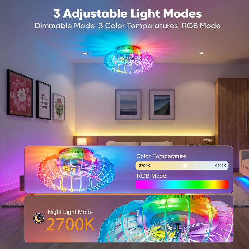 21'' Low Profile Bladeless Ceiling Fan with Lights by HouseOfZazla