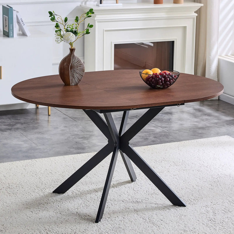 Extendable Round Dining Table - Walnut by Unique Piece Furniture