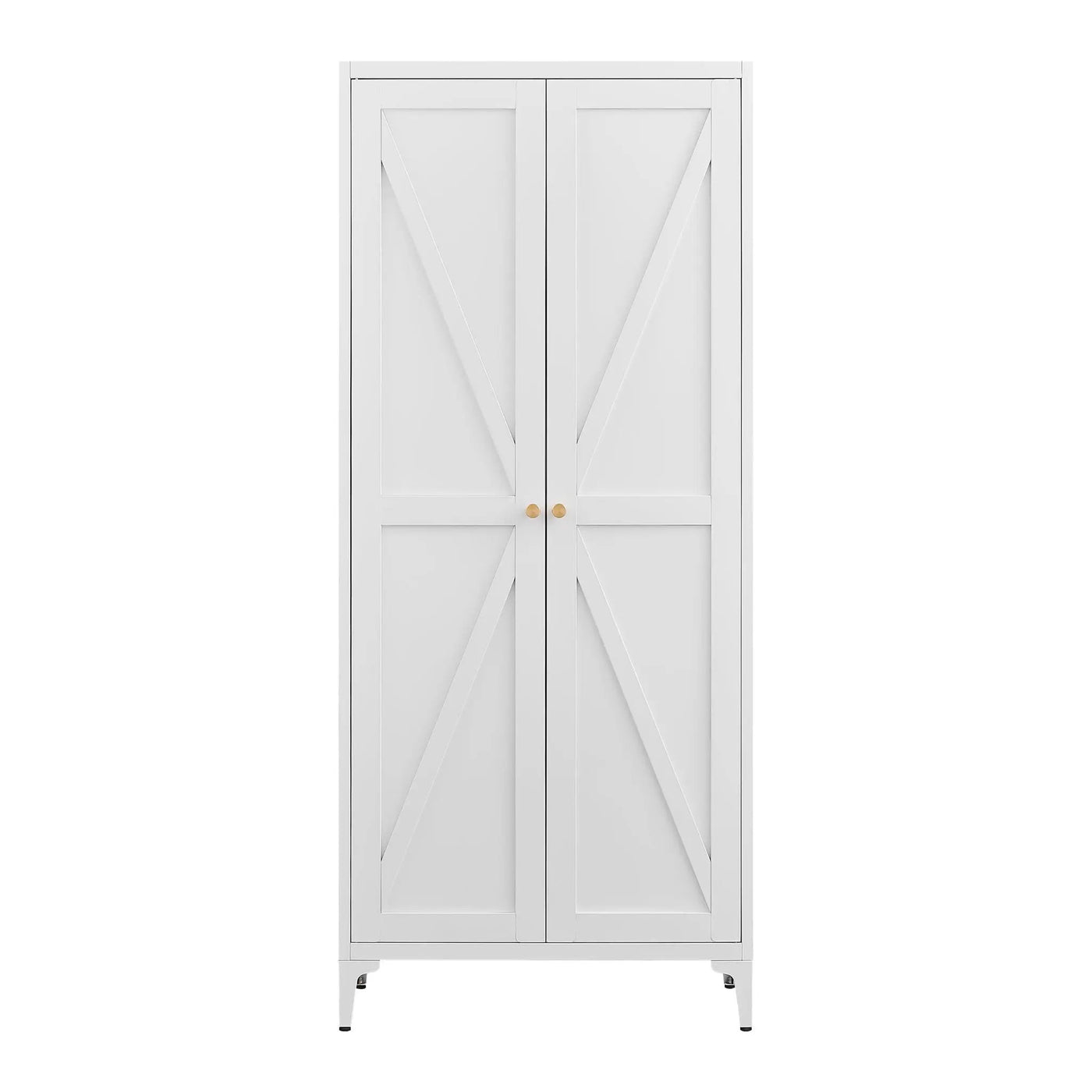 Adjustable 2 Door Kitchen Pantry Cabinet With Striped Design by Unique Piece Furniture