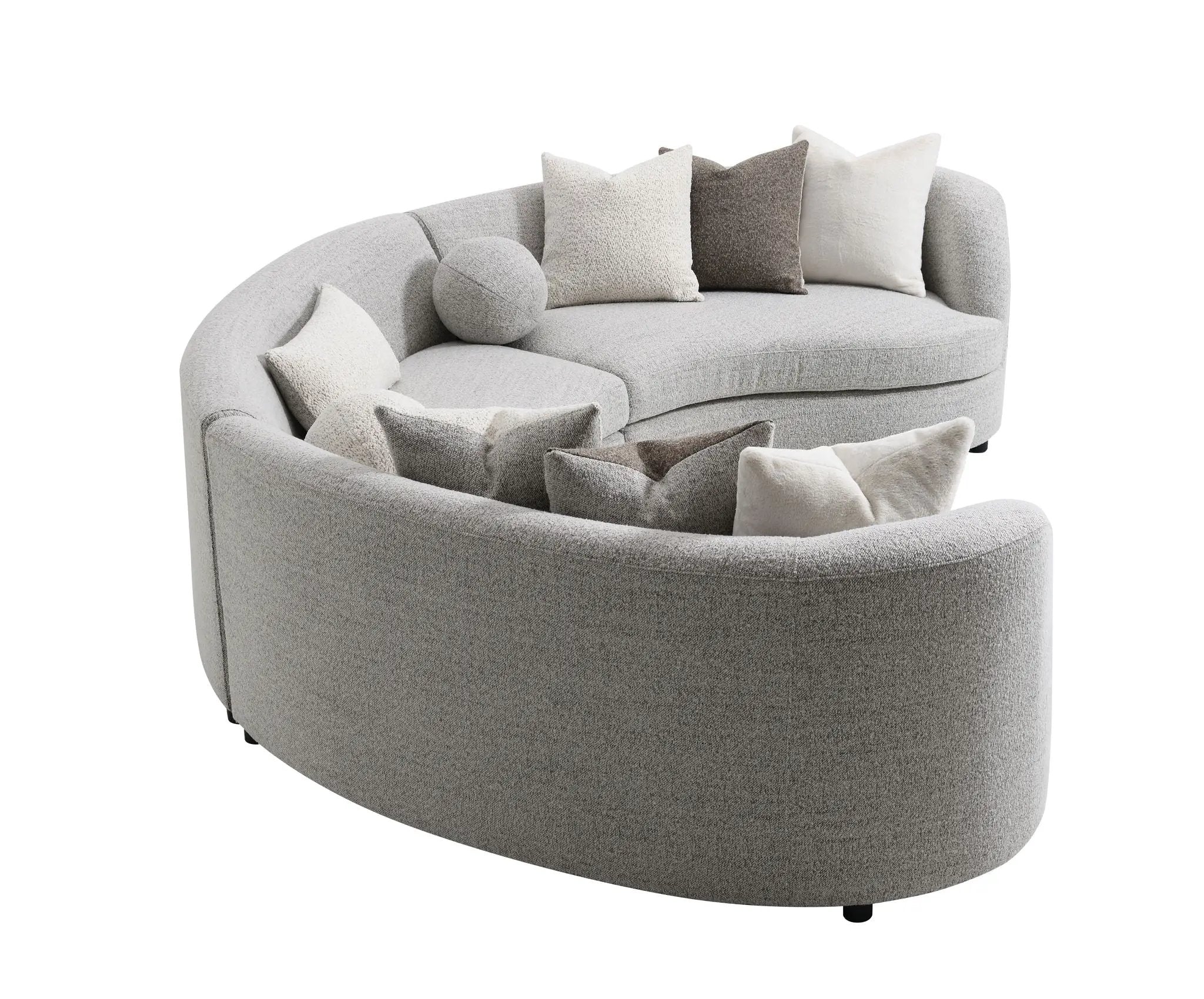Ivria Boucle Sectional Sofa With 9 Pillows - Gray by HouseOfZazla
