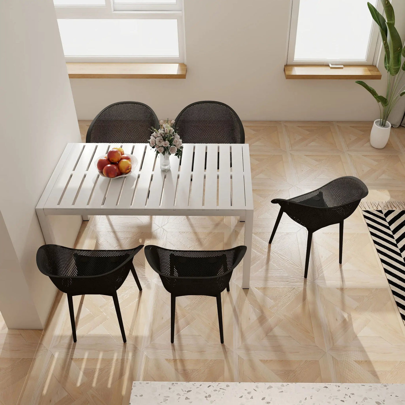 4 Pack Lounge Chair Set With Long Table by Unique Piece Furniture