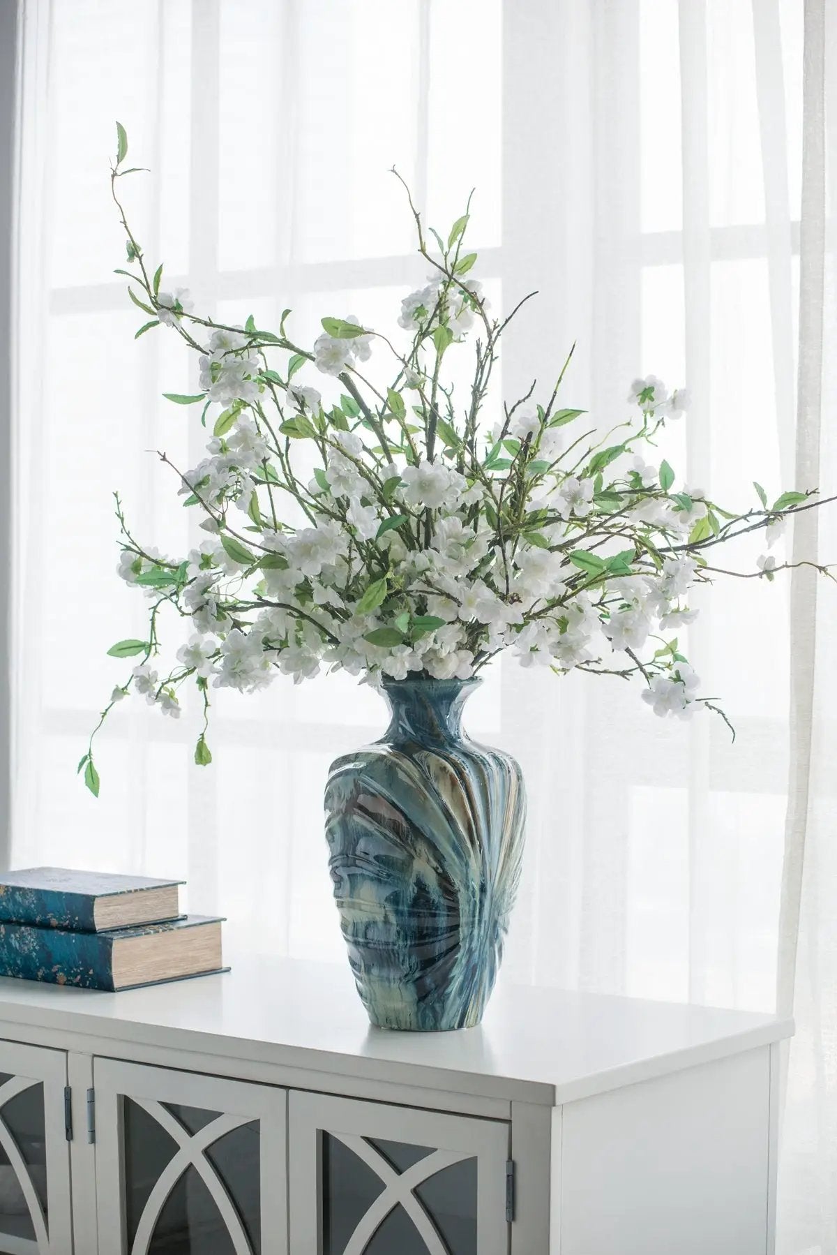 D8.7x15.5' Blue and Brown Reactive Glazed Vase by HouseOfZazla