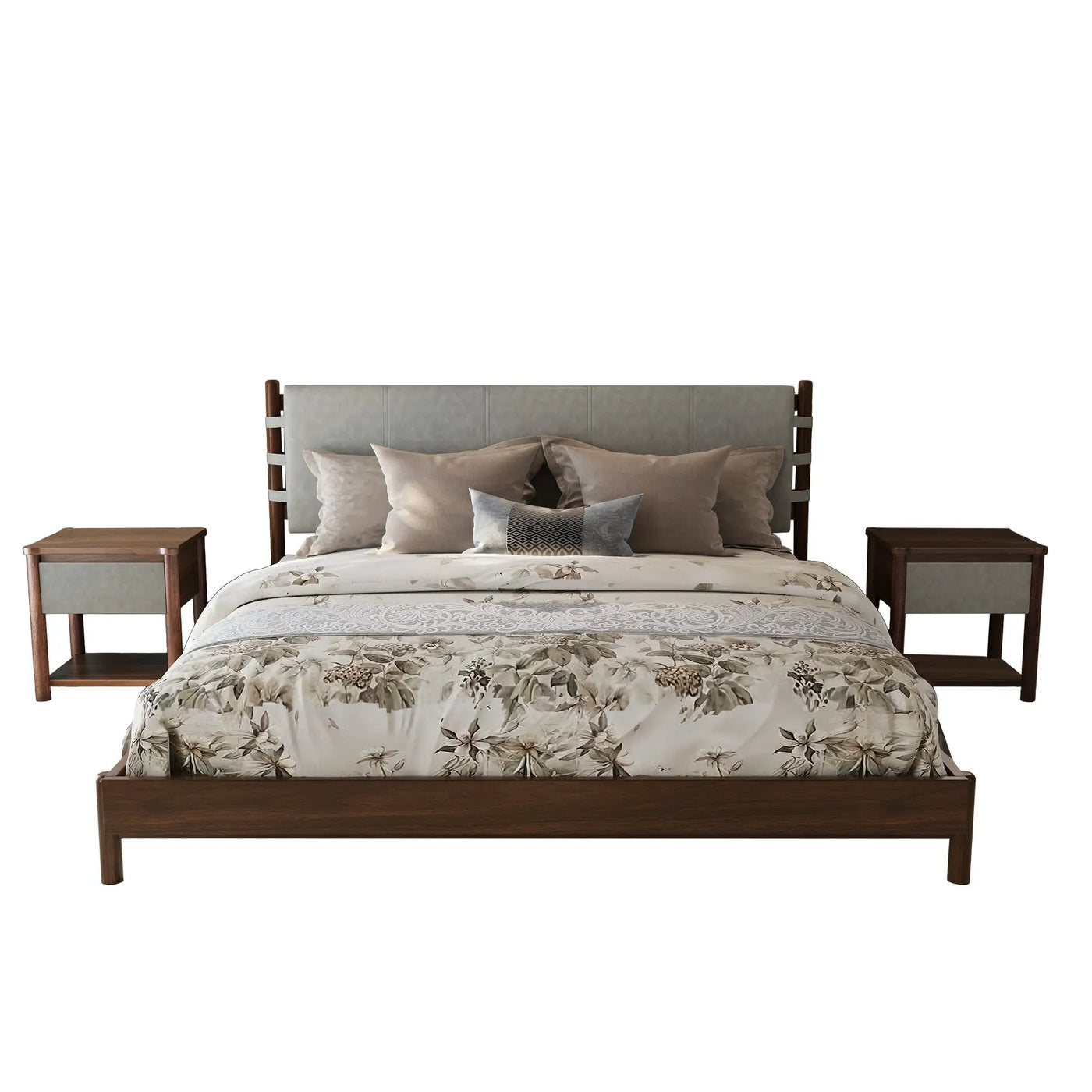 Modern Queen Bed Frame Set with 2 Nightstands by HouseOfZazla