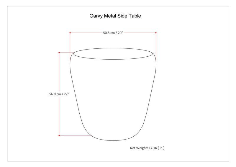 Garvy - Handcrafted Metal Side Table by HouseOfZazla