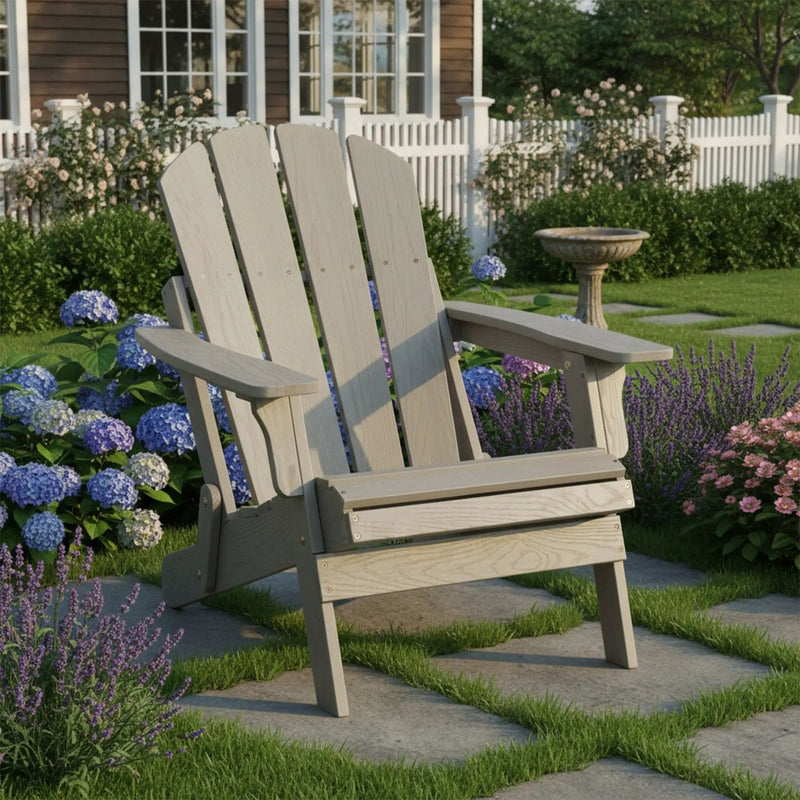 Oversize Outdoor Folding Adirondack Chair - Gray by Unique Piece Furniture