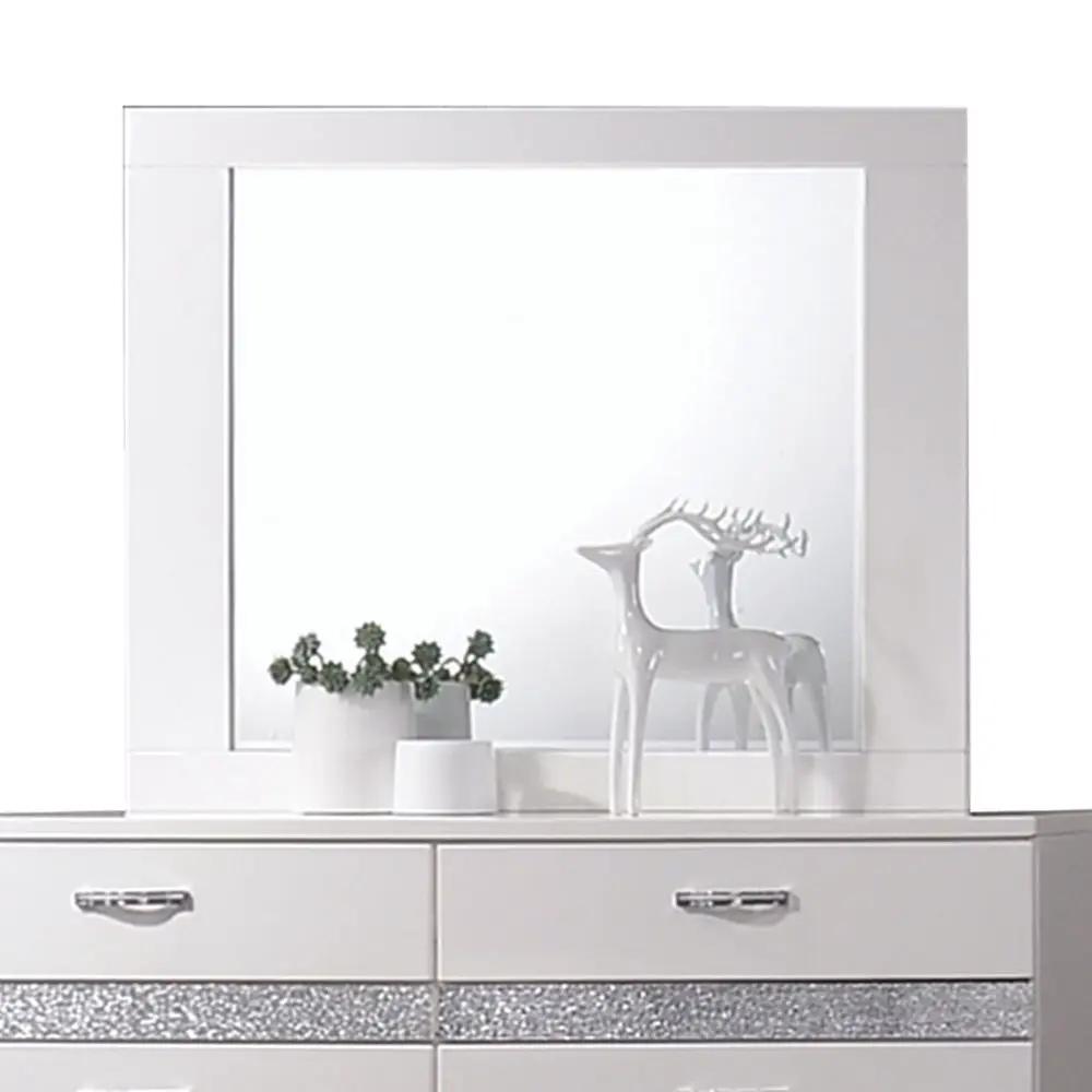 Naima II - Mirror - White High Gloss by Unique Piece Furniture