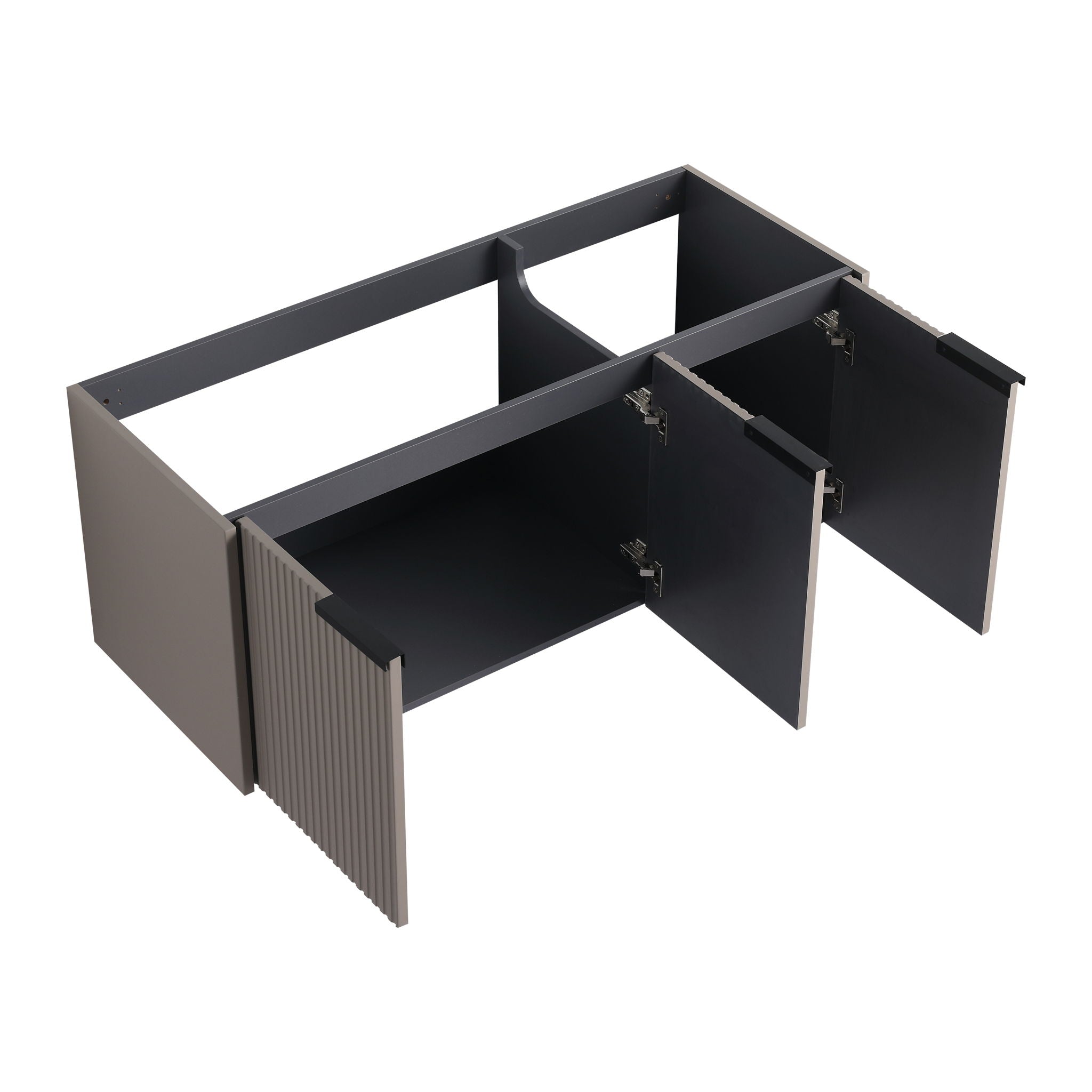 Contemporary Wall Mounted Bathroom Vanity With Resin Double Sink by HouseOfZazla
