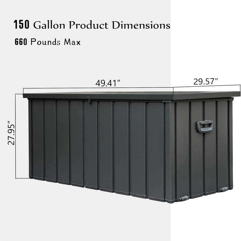 150 Gallon Outdoor Storage Deck Box Waterproof by HouseOfZazla