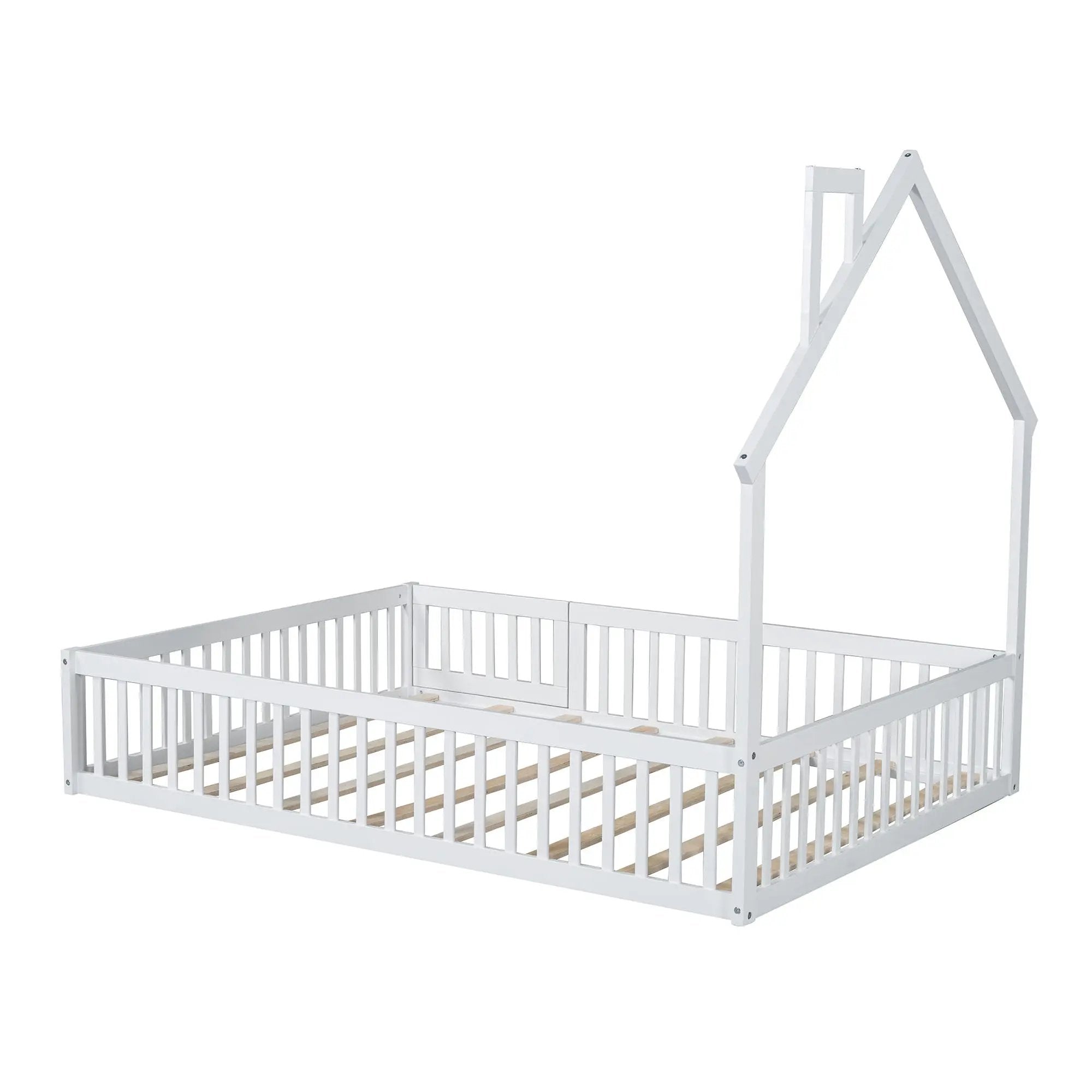 House Platform Bed With Guardrail by Unique Piece Furniture