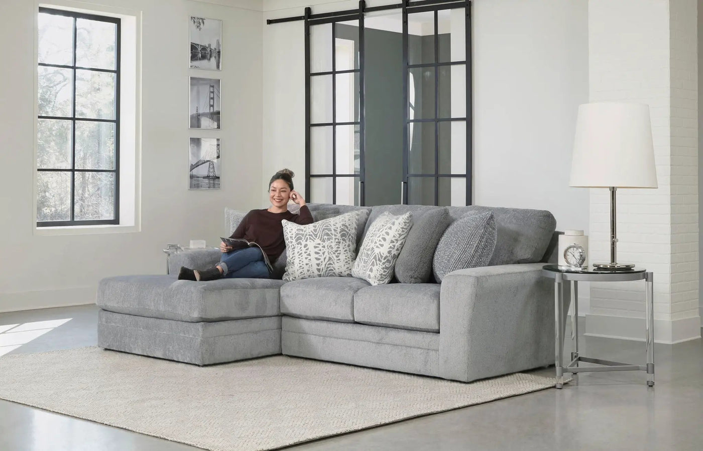 Glacier - Sectional With Included Accent Pillows by Unique Piece Furniture