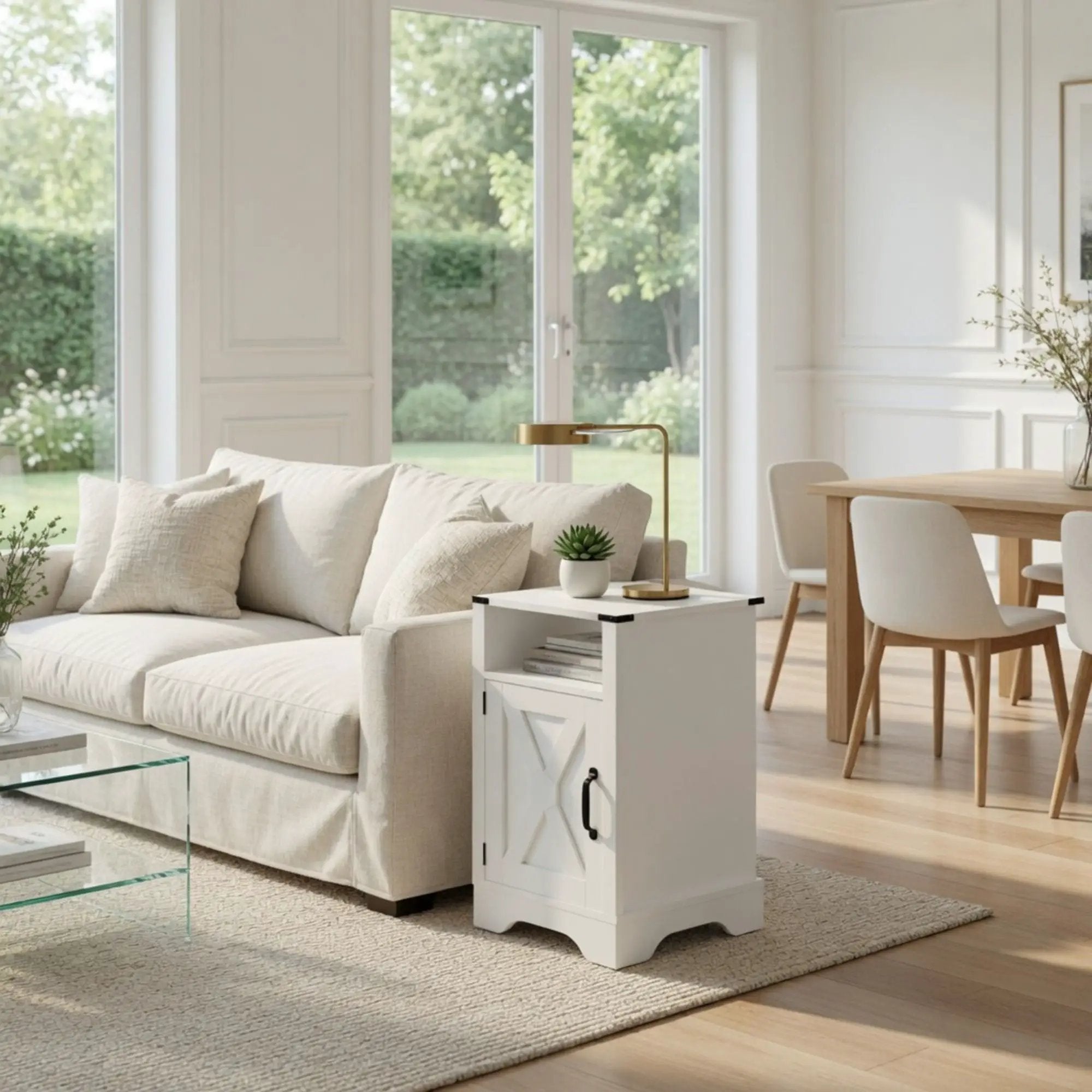 Farmhouse Nightstand, Charging Station & Storage by HouseOfZazla