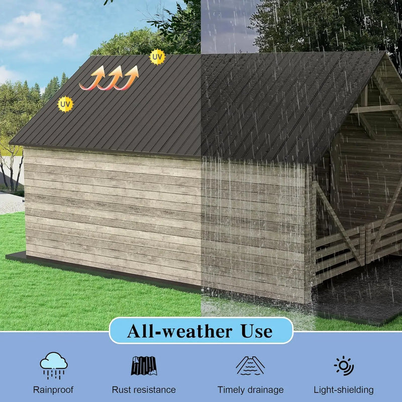 20 PCS Metal Roofing Panels, Galvanized Steel, Waterproof, Heavy Duty by HouseOfZazla