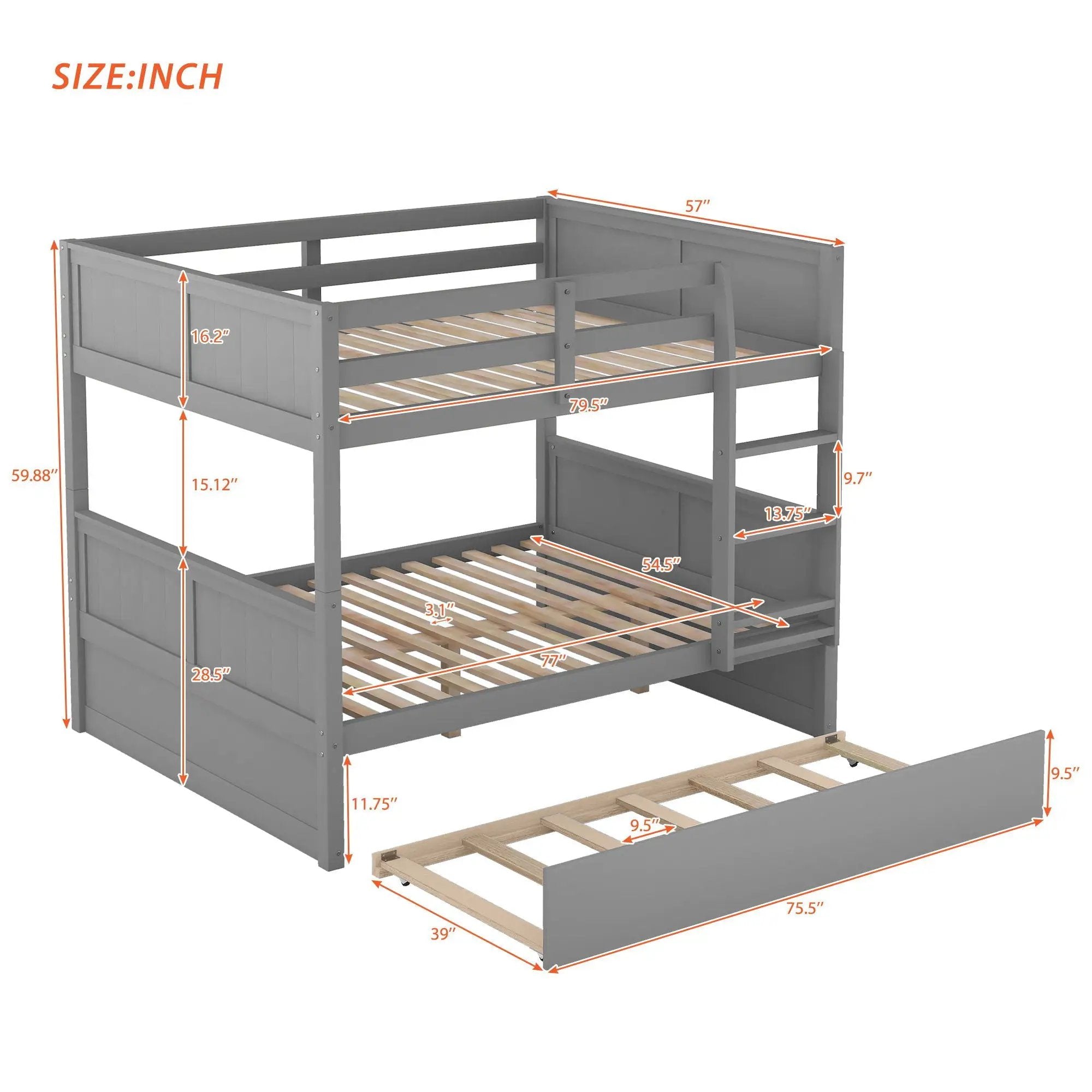 Bunk Bed With Twin Size Trundle by HouseOfZazla