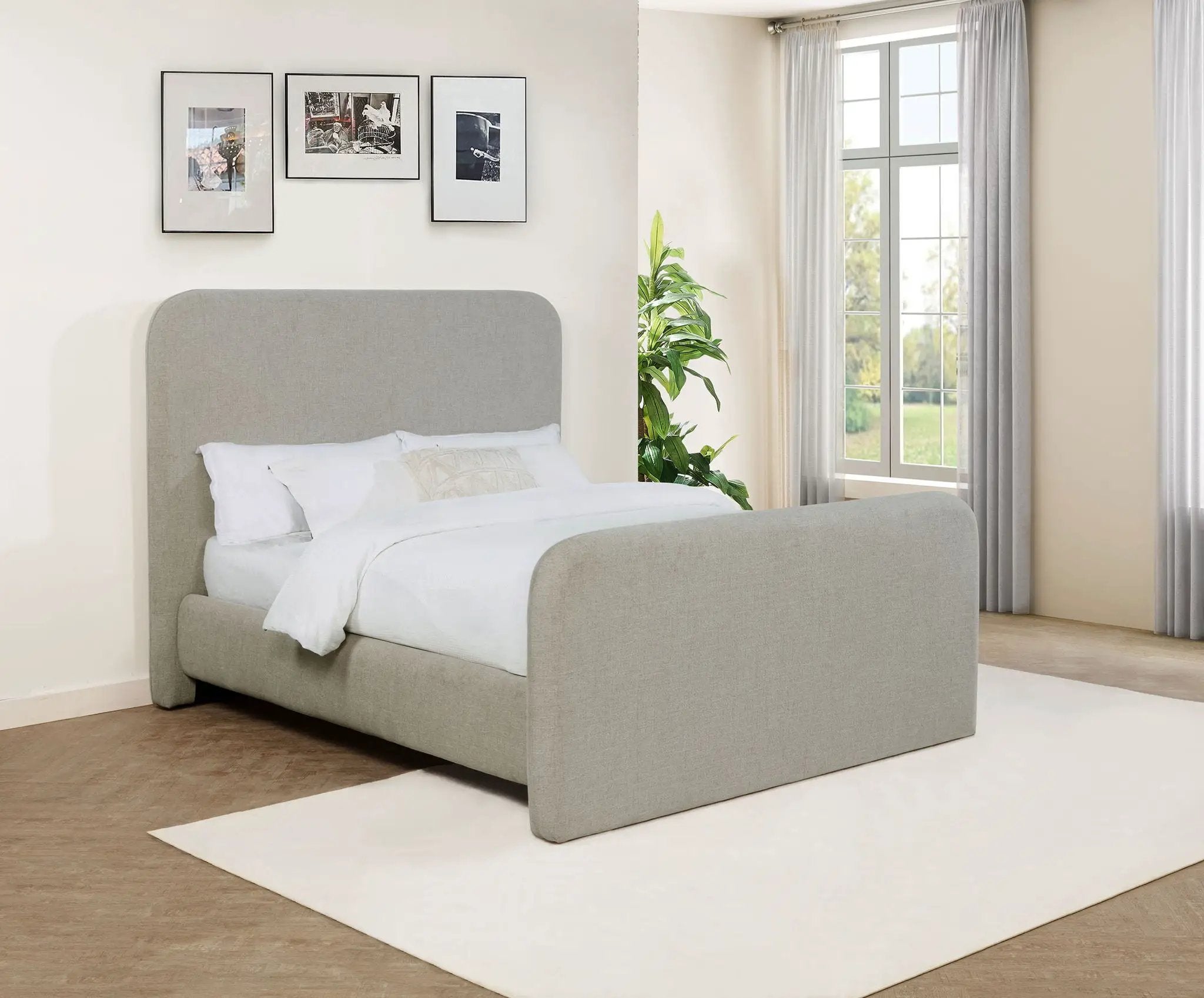 Wren Upholstered Queen Panel Bed Grey by Unique Piece Furniture