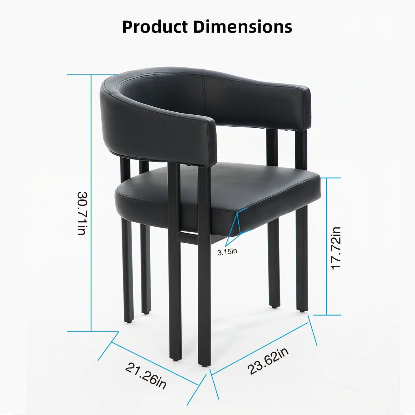 Modern Dining Upholstered Barrel Chair With Curved Back And Armrests by HouseOfZazla