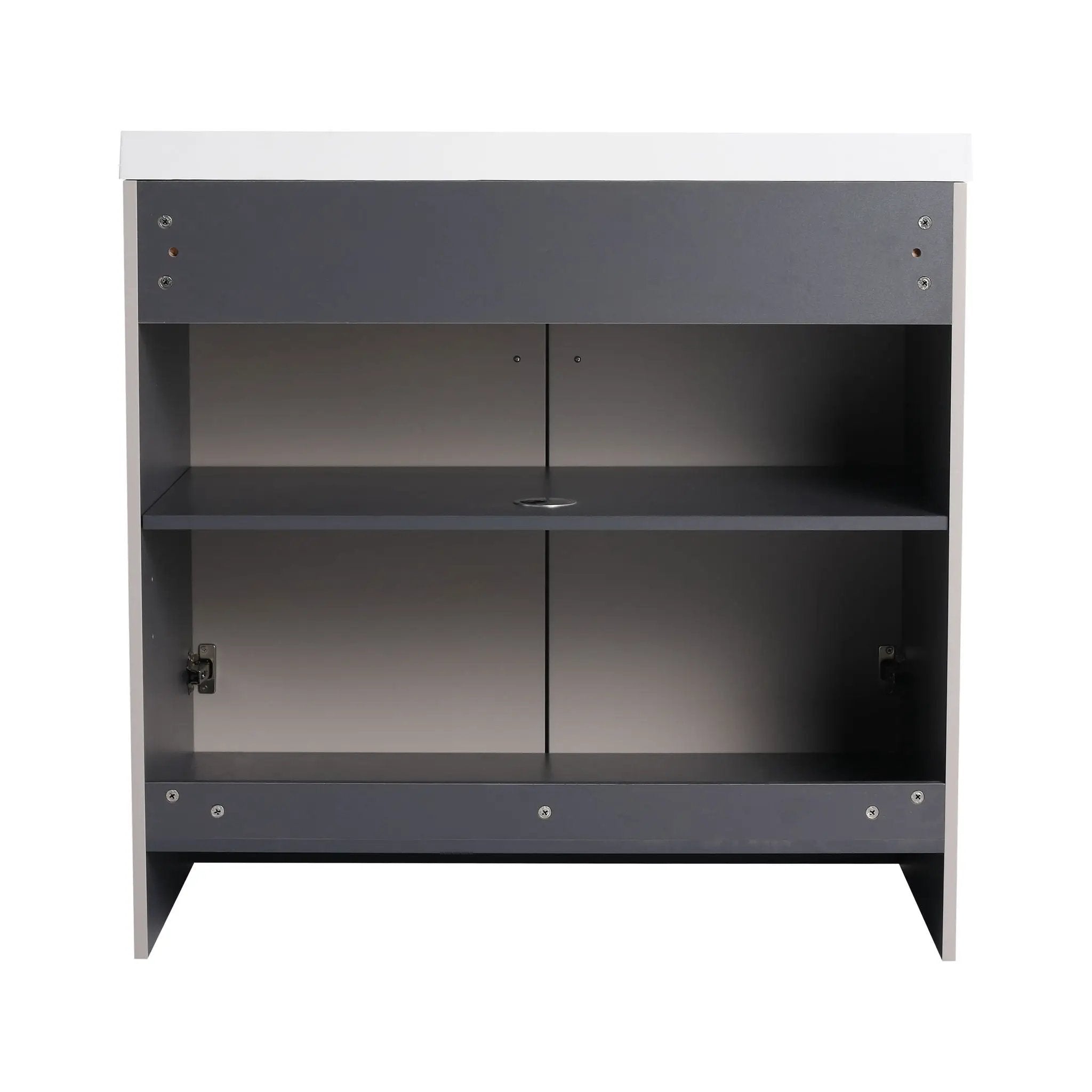 Contemporary Freestanding Bathroom Vanity With Resin Sink & Soft-Close Cabinet Doors by HouseOfZazla