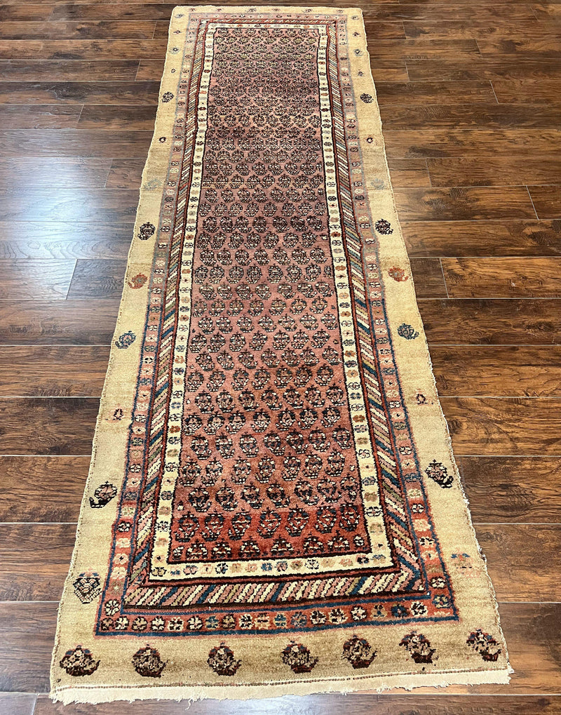 Antique Persian Sarab Runner Rug 3x11, Wool Camel Hair, Tribal Carpet for Hallway 3 x 11, Antique 1920s Rug, Handmade by Jewel Rugs