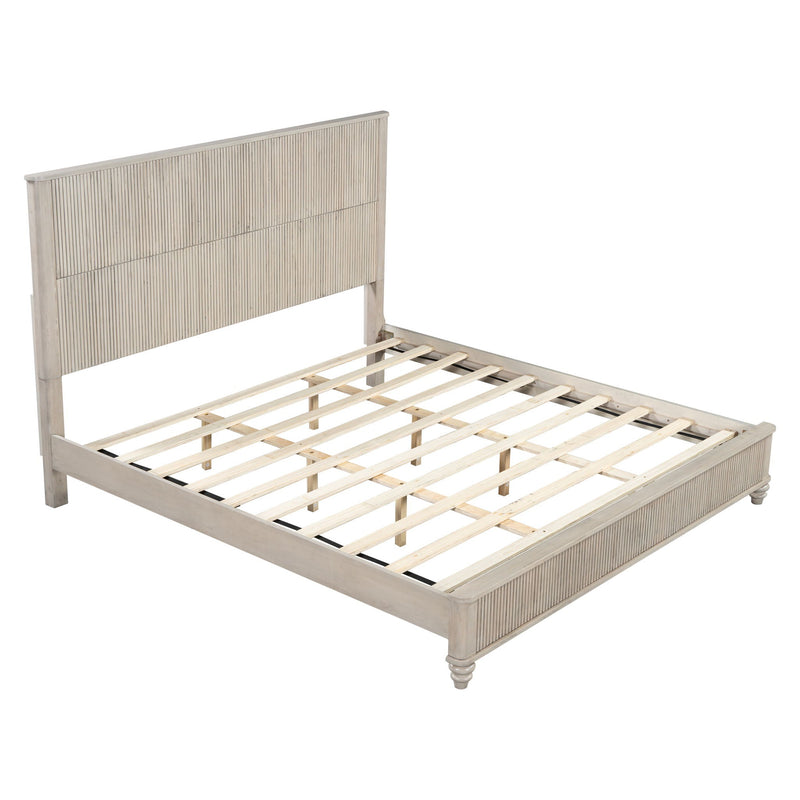 Platform Bed Frame & Tall Headboard by HouseOfZazla