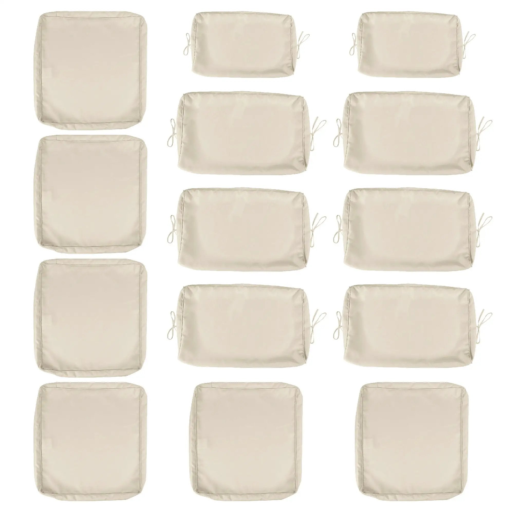 Cushion Covers For 7 Piece Wicker Sectional Sofa, 14 Pack Seat And Back Slipcovers With Zipper by HouseOfZazla