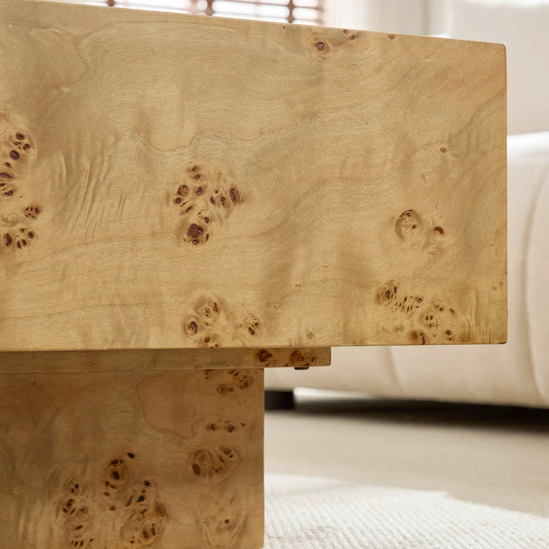 43.31 Inch Burl Wood Veneer Coffee Table by HouseOfZazla