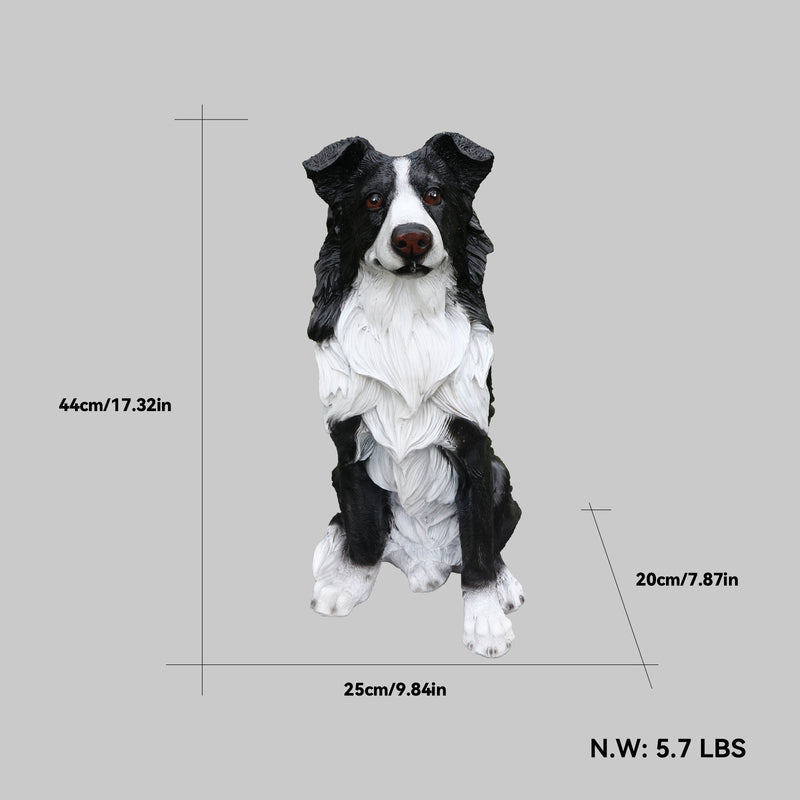 Outdoor Garden Border Collie Dog Statue Greeter by HouseOfZazla