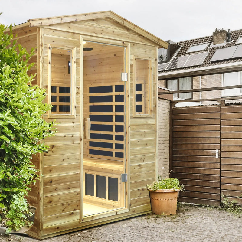 Four person Far-infrared Old fir outdoor sauna room by HouseOfZazla