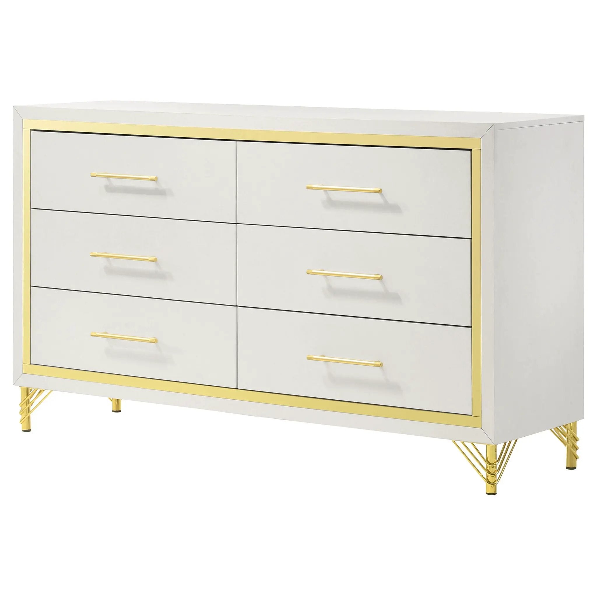 Lucia 6-drawer Dresser Cabinet White by Unique Piece Furniture