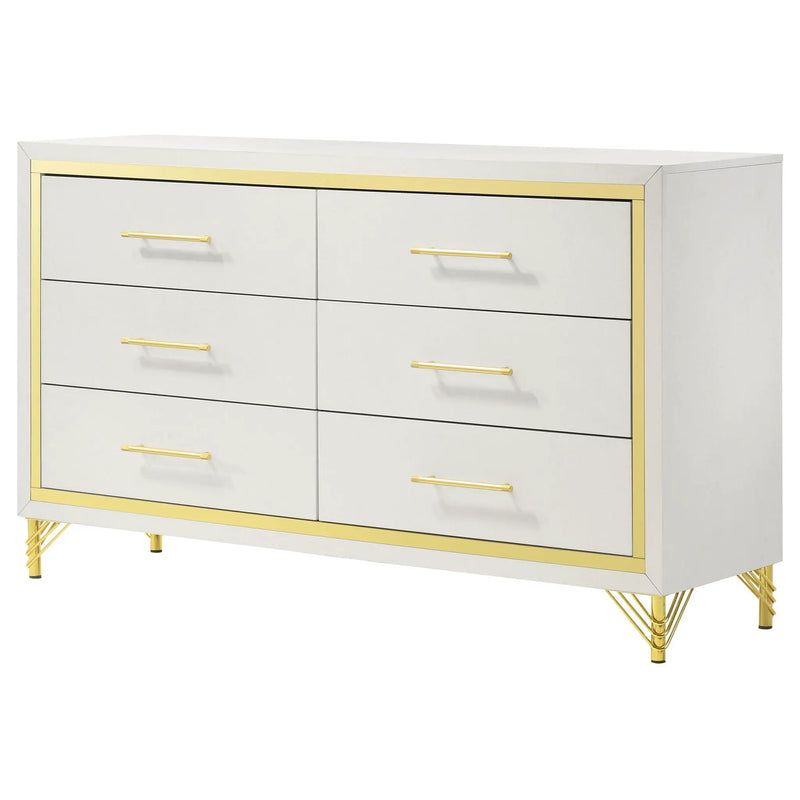 Lucia 6-drawer Dresser Cabinet White by Unique Piece Furniture