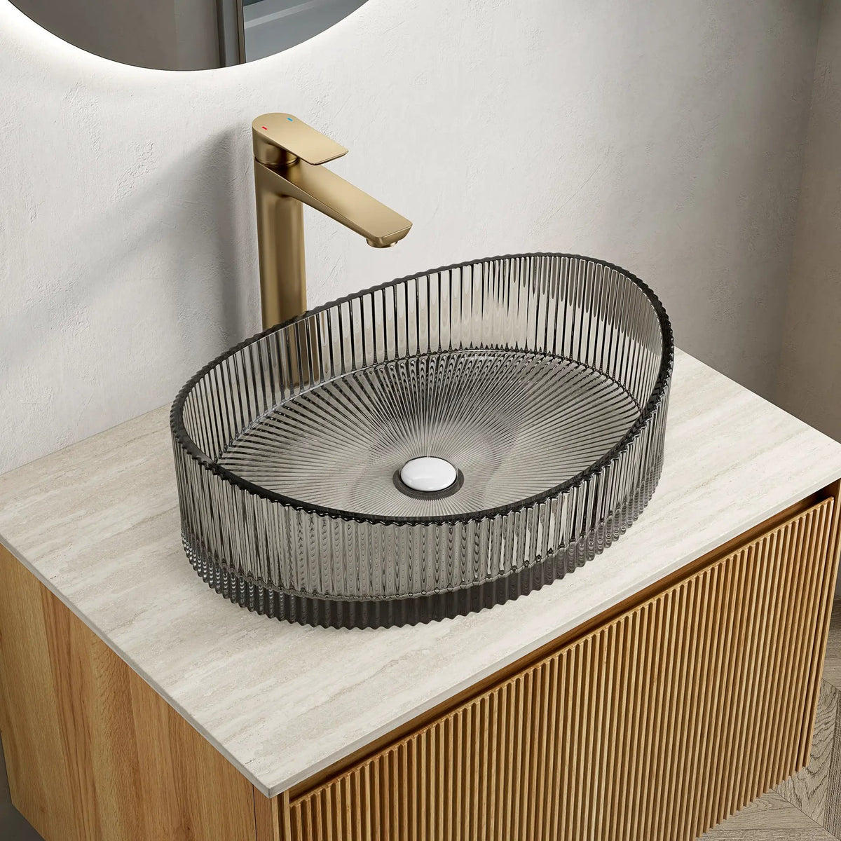 Lina 20'' Bathroom Yuanbao Shape Crystal Glass Sink by HouseOfZazla