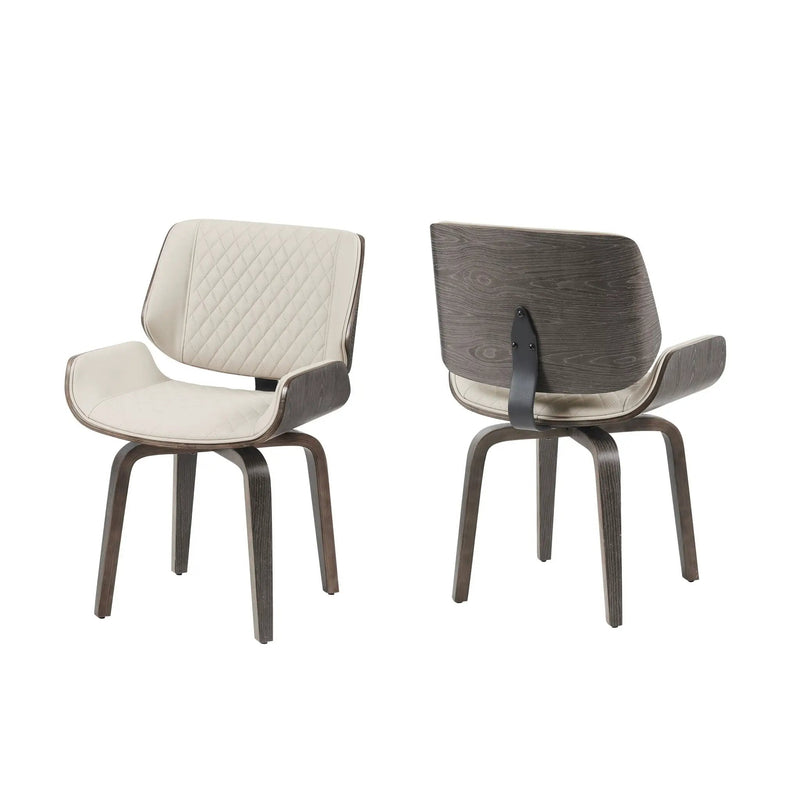 Dining Chair 360° Swivel, Ergonomic Design Upholstery, Bentwood Frame, (Set of 2) - Beige by Unique Piece Furniture