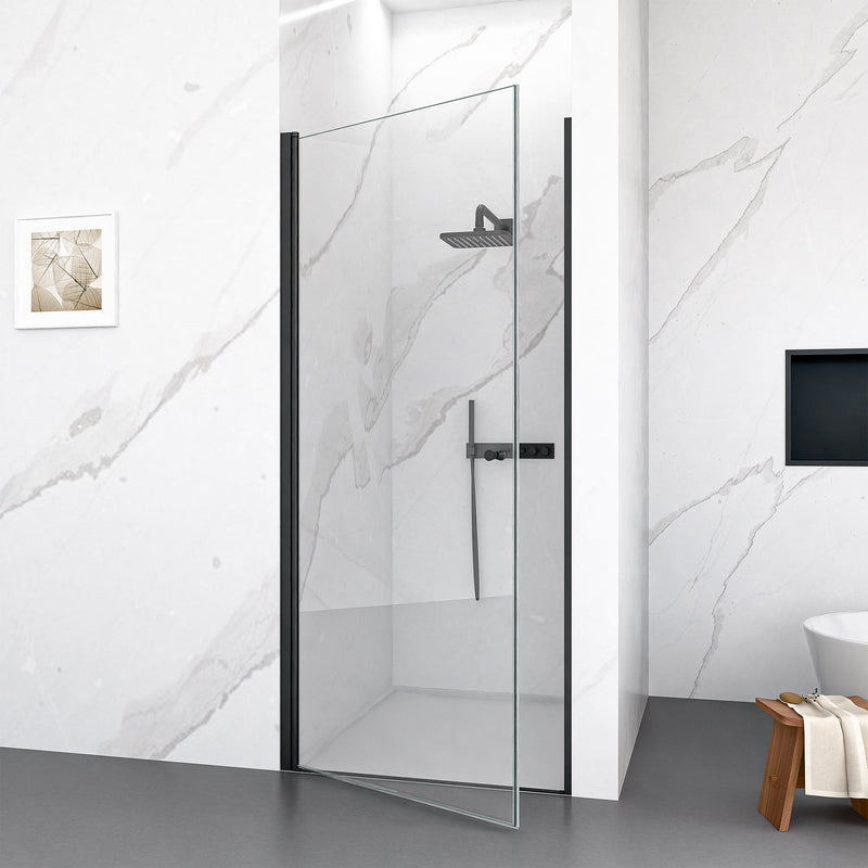 30"W x 72"H Frameless Circular Pivot Shower Door in Matte by HouseOfZazla