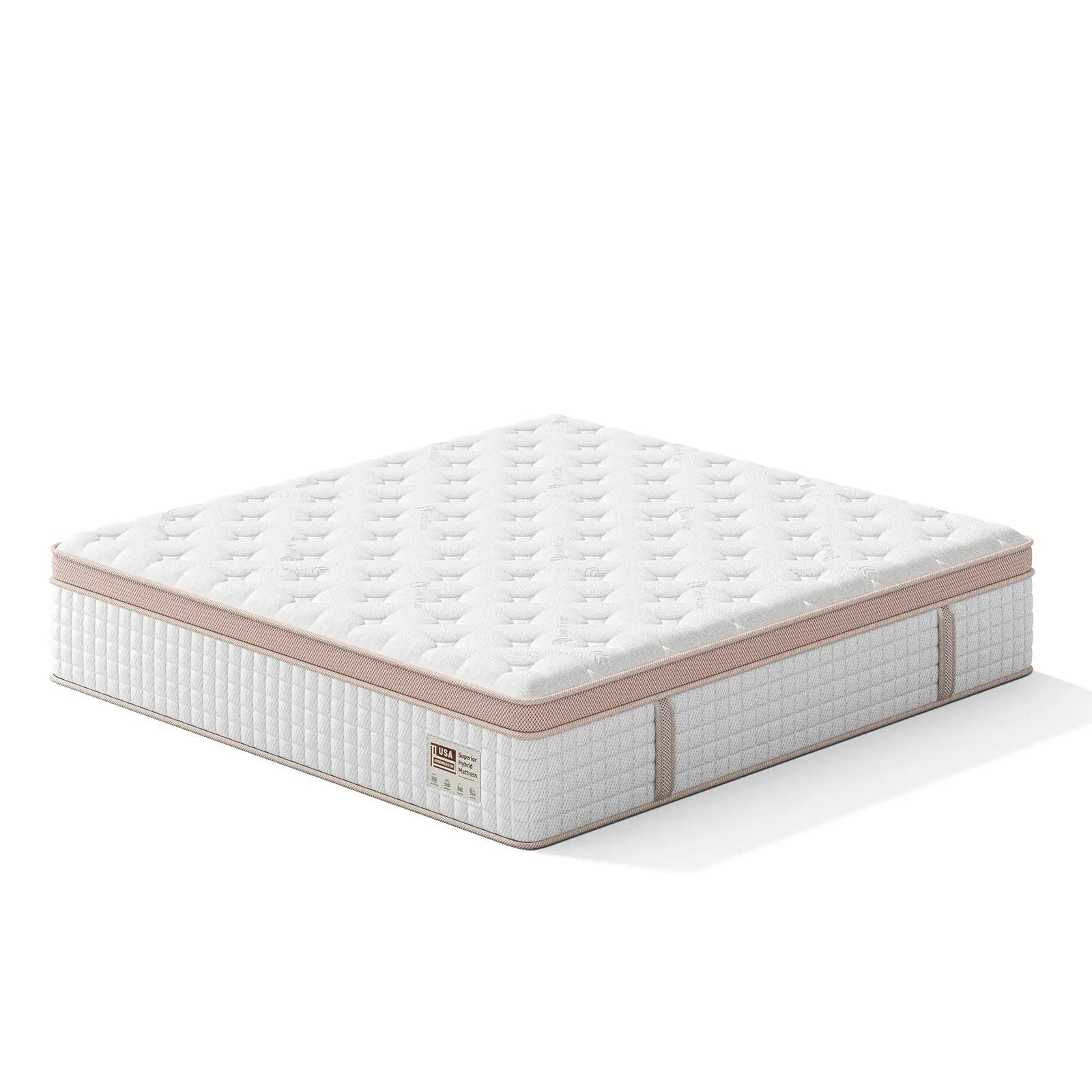 14" King Size Firm Hybrid Mattress with Gel Memory Foam and Pocket Springs by HouseOfZazla