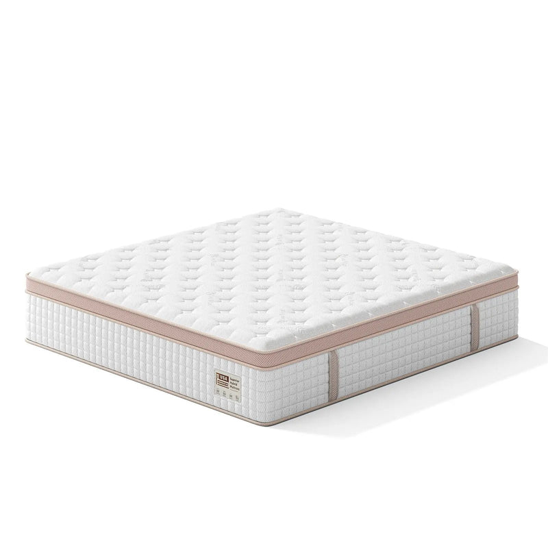 14" King Size Firm Hybrid Mattress with Gel Memory Foam and Pocket Springs by HouseOfZazla