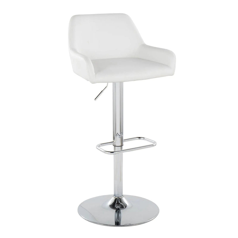 Daniella - Contemporary Adjustable Barstool With Swivel With Rounded Rectangle Footrest (Set of 2) by HouseOfZazla