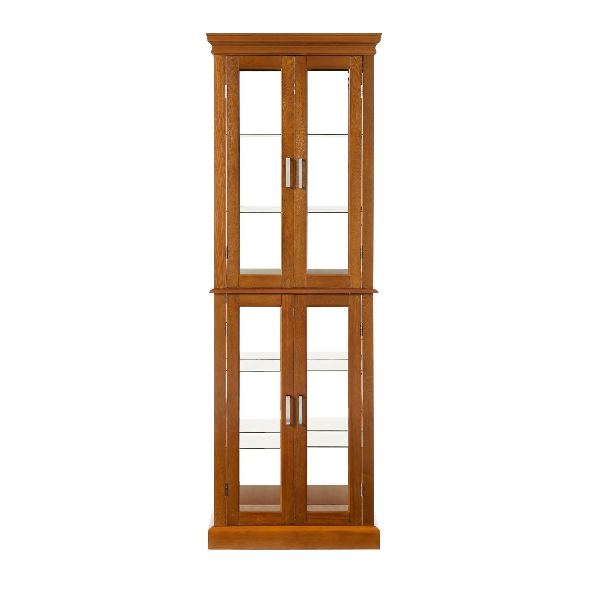 Lighted Curio Cabinet With Adjustable Shelves and Mirrored Back Panel by HouseOfZazla