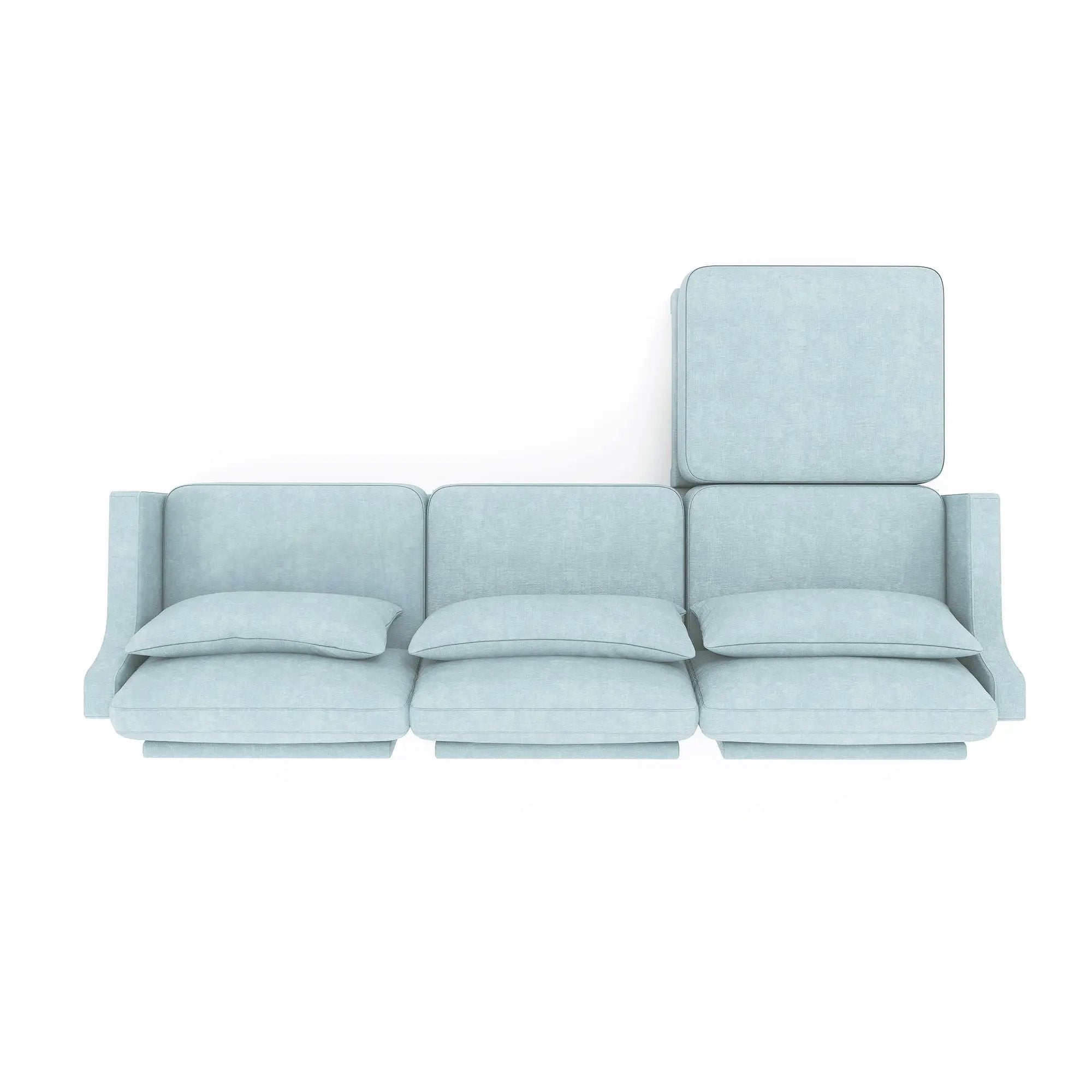 Stylish Sofa With Ottoman And Lumbar Pillows, Ergonomic Design by HouseOfZazla