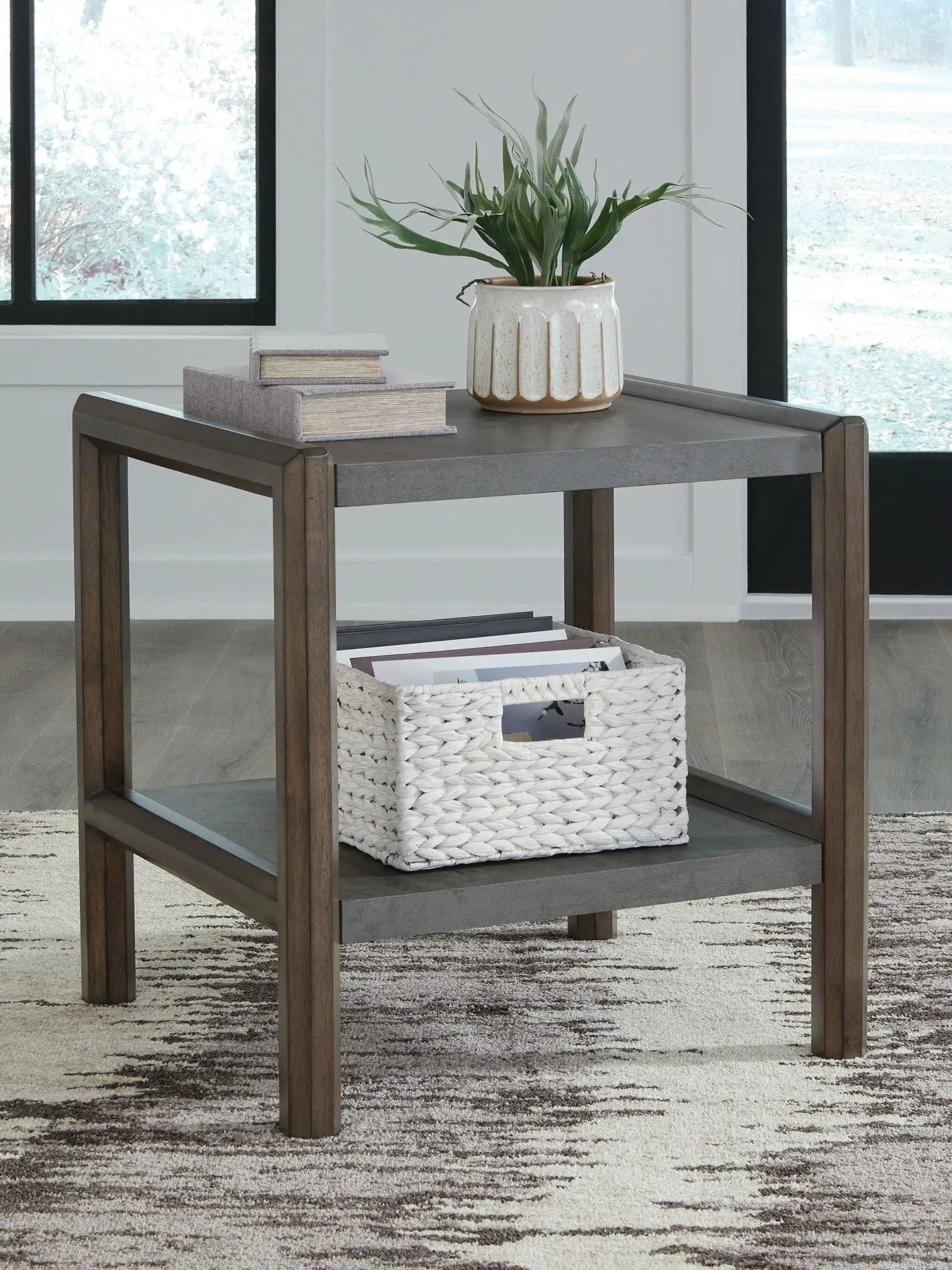 Kallenny - Rectangular End Table - Brown / Gray by Unique Piece Furniture