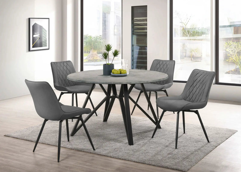 Neil Round 50-inch SmartTop Dining Table Gunmetal by Unique Piece Furniture