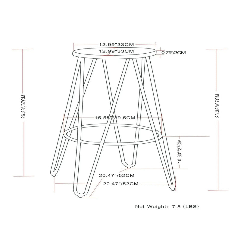 Simeon - Multifunctional Metal Stool With Wood Seat by HouseOfZazla