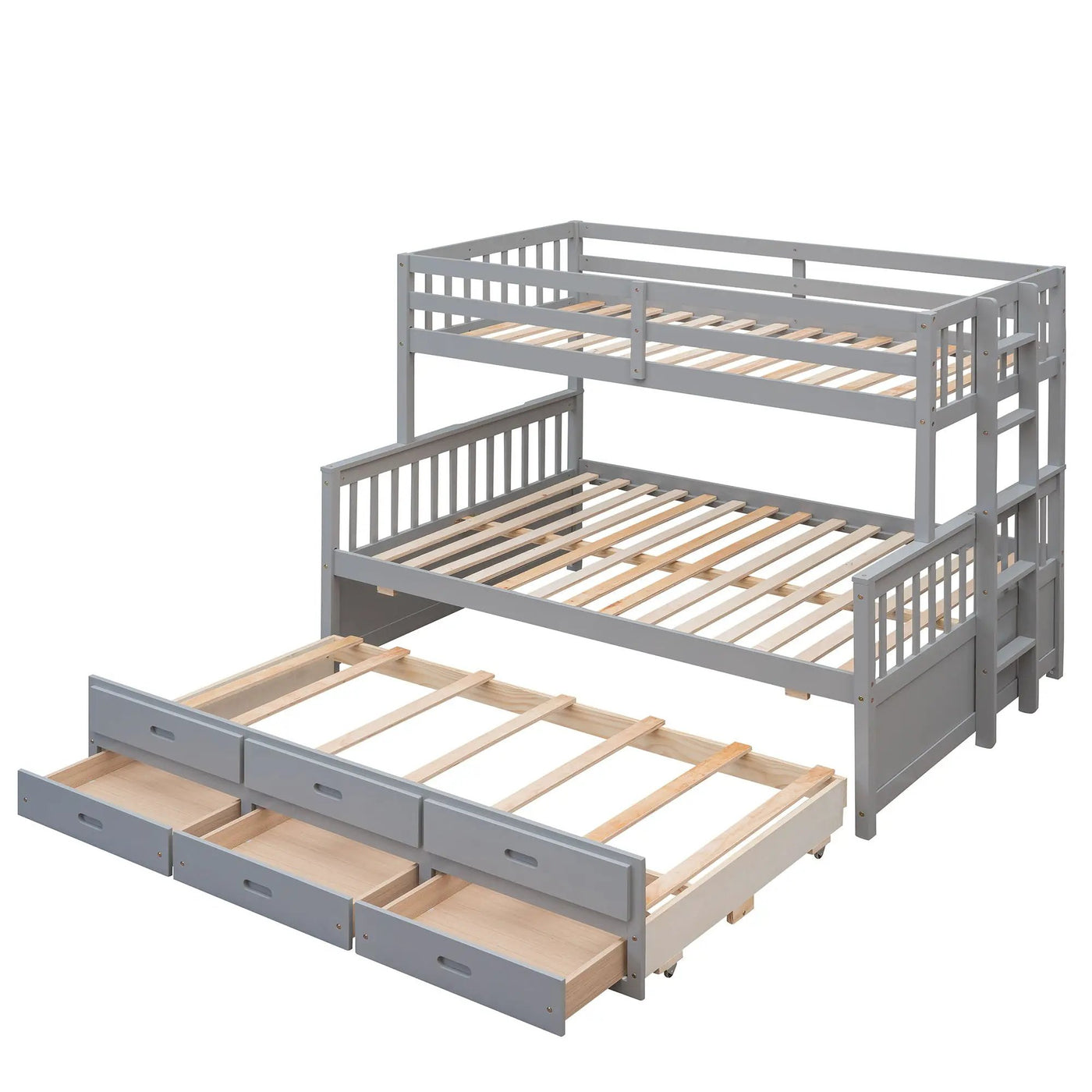 Bunk Bed With Twin Size Trundle And Drawers by Unique Piece Furniture